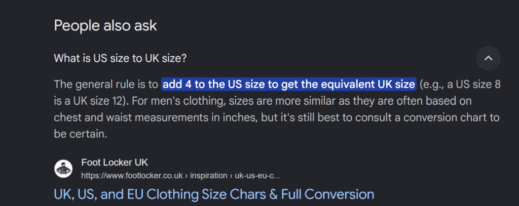 conver us size to uk size