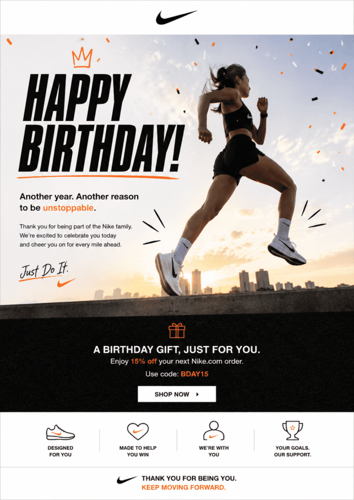 nike birthday email marketing