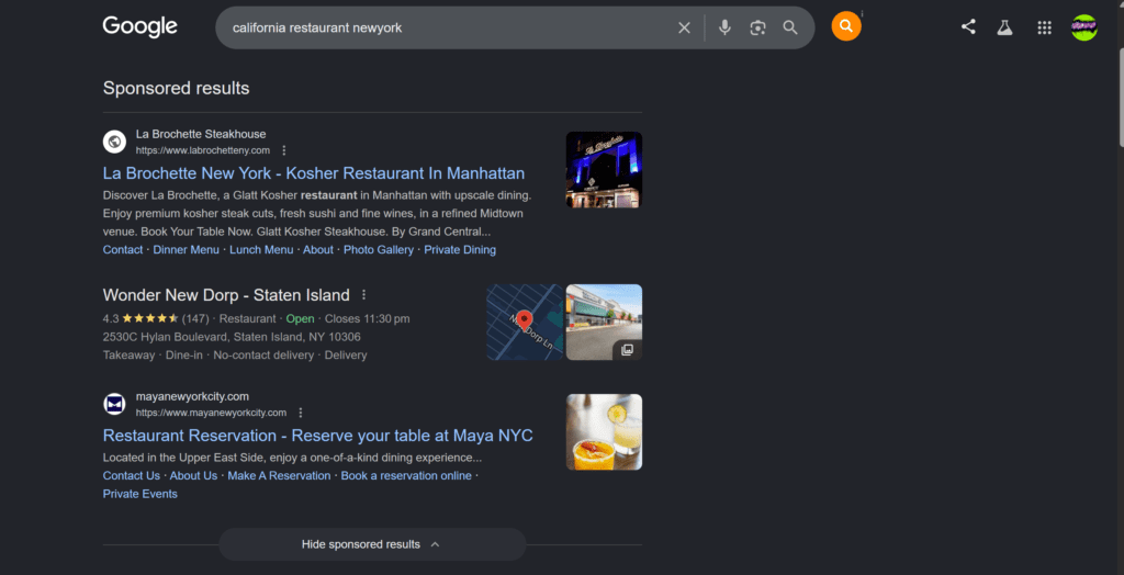 localized organic results
